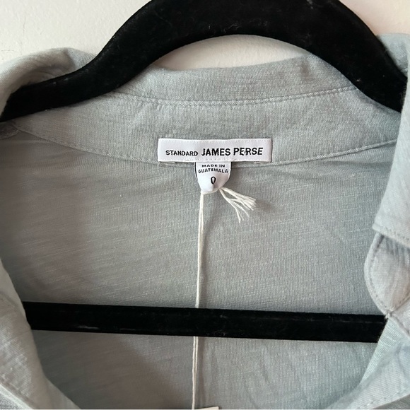 NWT Standard James Perse Sheer Slub Side Panel Shirt Light Blue - Picture 7 of 10
